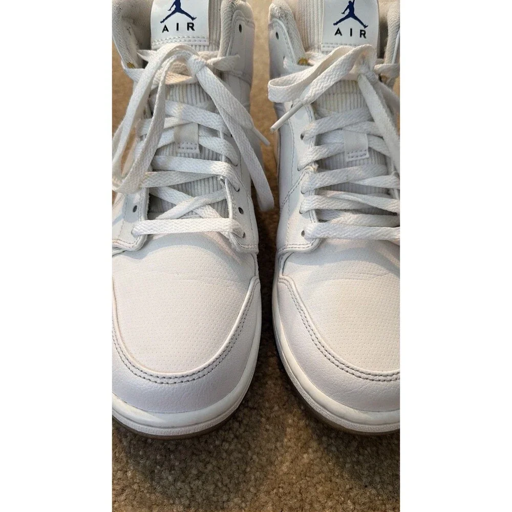 Mens Air Jordan 1 Mid White/Concord-White BQ 6578-100 Size 10 W/ Box